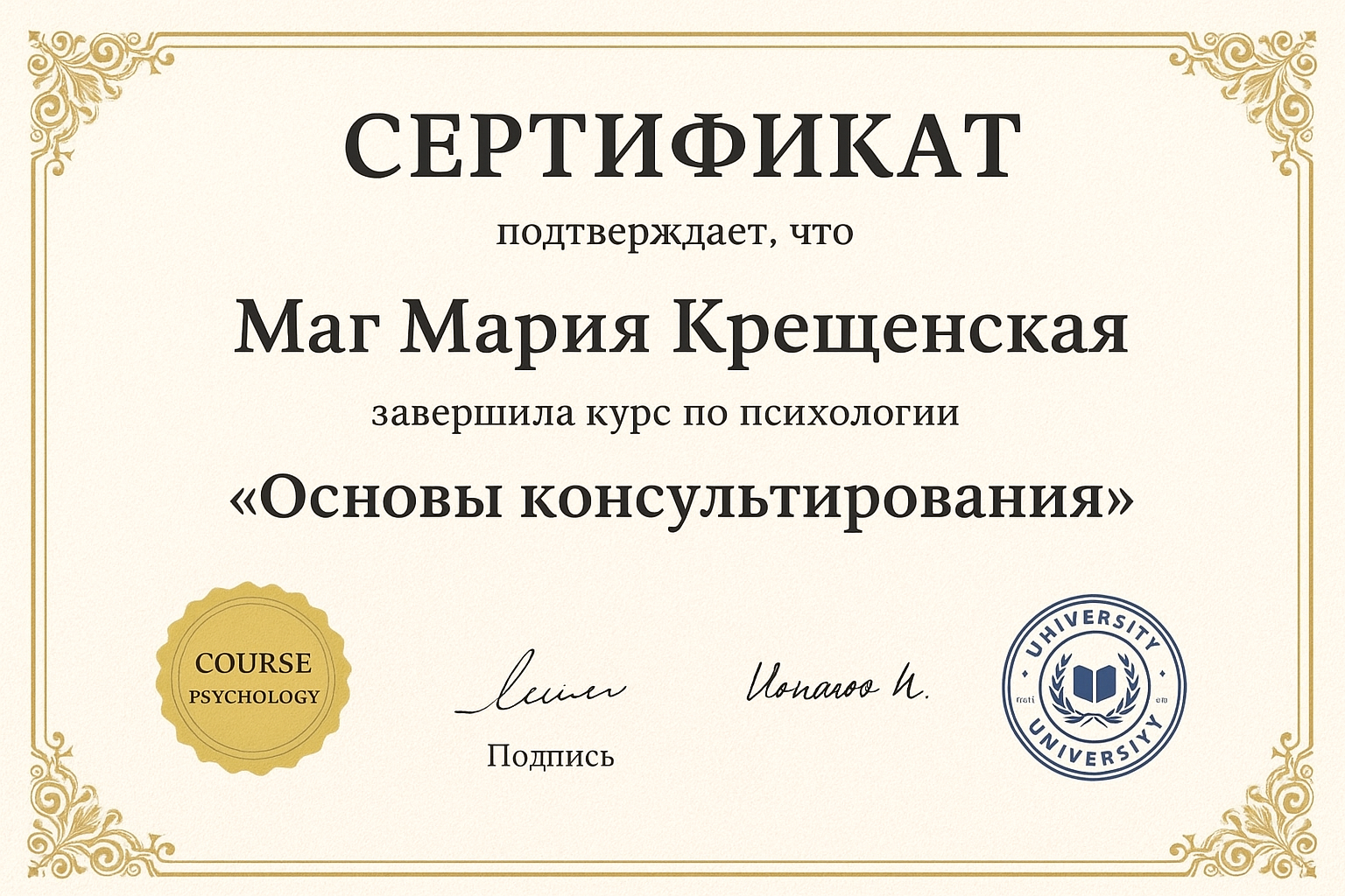 Сертификат 1